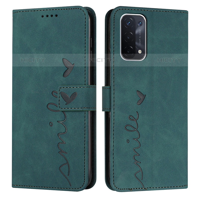 Coque Portefeuille Livre Cuir Etui Clapet Y03X pour OnePlus Nord N200 5G Vert Plus