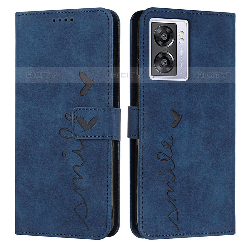 Coque Portefeuille Livre Cuir Etui Clapet Y03X pour OnePlus Nord N300 5G Bleu Plus