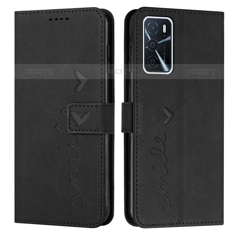 Coque Portefeuille Livre Cuir Etui Clapet Y03X pour Oppo A16s Noir Plus