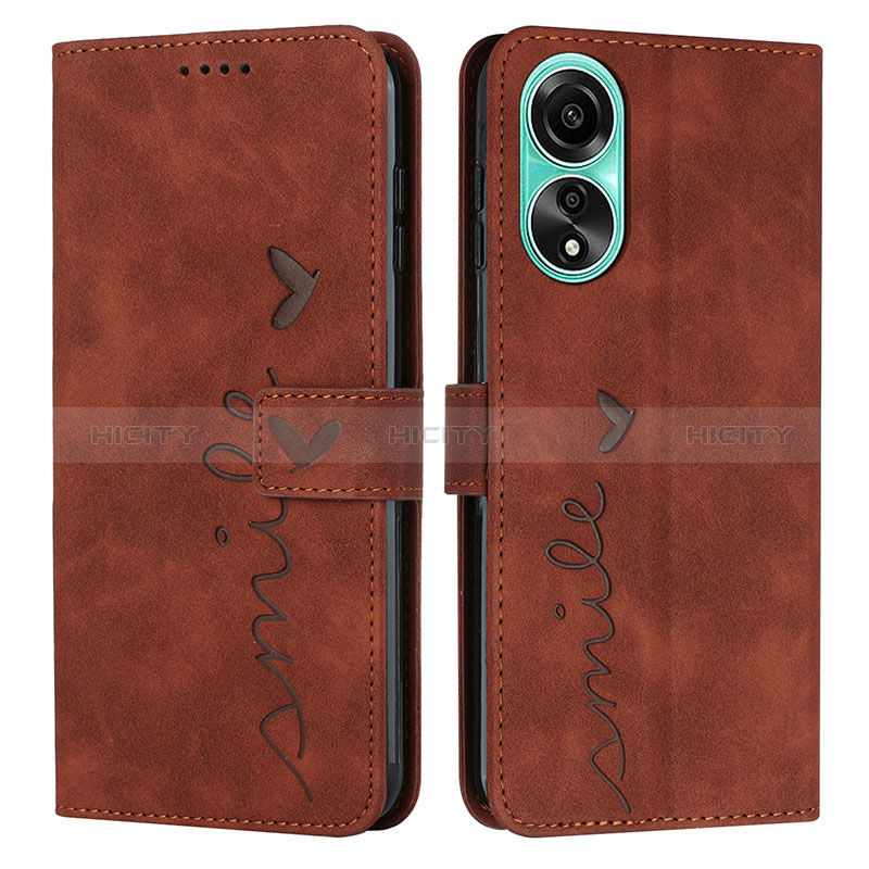 Coque Portefeuille Livre Cuir Etui Clapet Y03X pour Oppo A38 Marron Plus