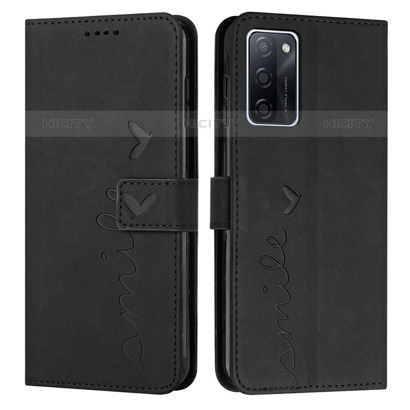 Coque Portefeuille Livre Cuir Etui Clapet Y03X pour Oppo A55S 5G Noir Plus