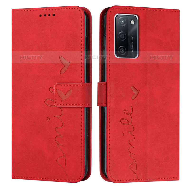 Coque Portefeuille Livre Cuir Etui Clapet Y03X pour Oppo A55S 5G Rouge Plus