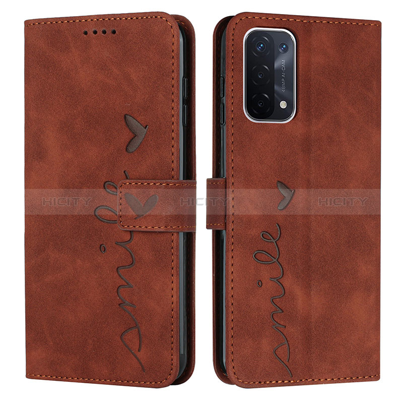 Coque Portefeuille Livre Cuir Etui Clapet Y03X pour Oppo A74 5G Marron Plus