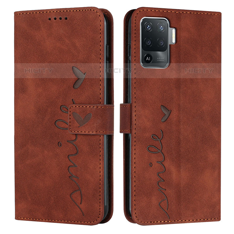 Coque Portefeuille Livre Cuir Etui Clapet Y03X pour Oppo A94 4G Marron Plus