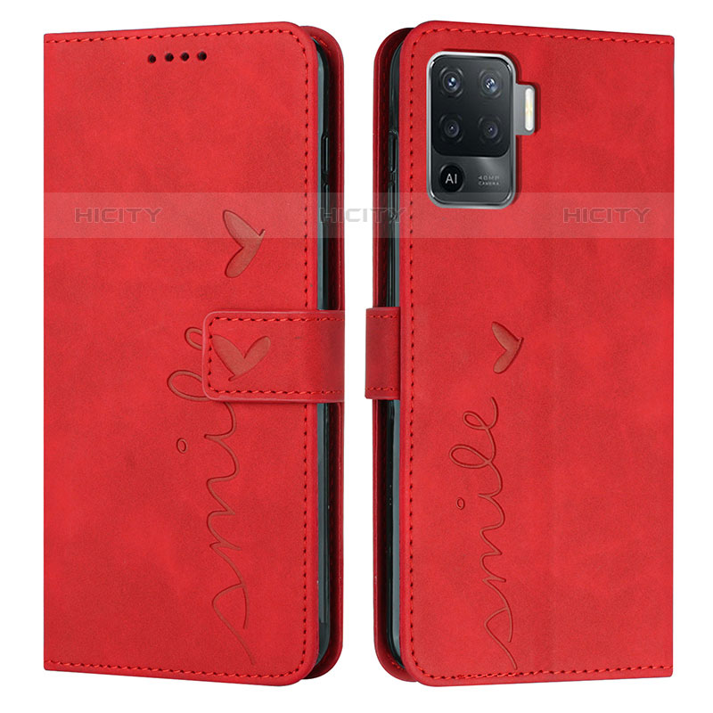 Coque Portefeuille Livre Cuir Etui Clapet Y03X pour Oppo A94 4G Rouge Plus