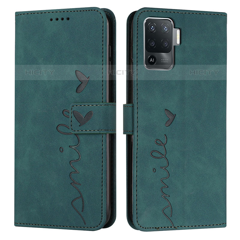 Coque Portefeuille Livre Cuir Etui Clapet Y03X pour Oppo F19 Pro Vert Plus