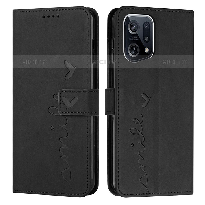 Coque Portefeuille Livre Cuir Etui Clapet Y03X pour Oppo Find X5 Pro 5G Noir Plus