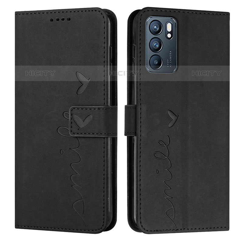 Coque Portefeuille Livre Cuir Etui Clapet Y03X pour Oppo Reno6 5G Noir Plus