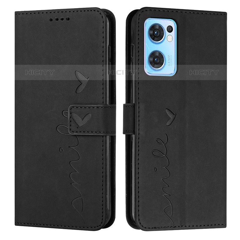 Coque Portefeuille Livre Cuir Etui Clapet Y03X pour Oppo Reno7 5G Noir Plus