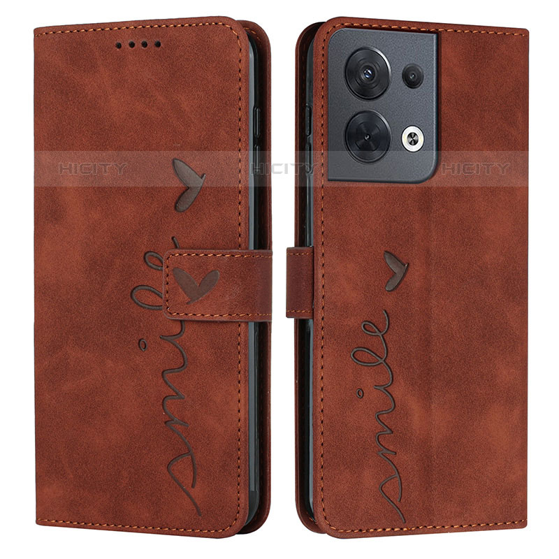 Coque Portefeuille Livre Cuir Etui Clapet Y03X pour Oppo Reno8 5G Marron Plus