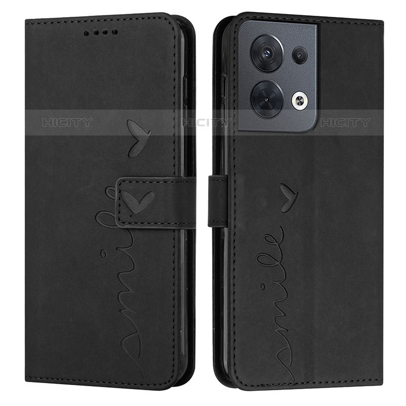 Coque Portefeuille Livre Cuir Etui Clapet Y03X pour Oppo Reno8 5G Noir Plus