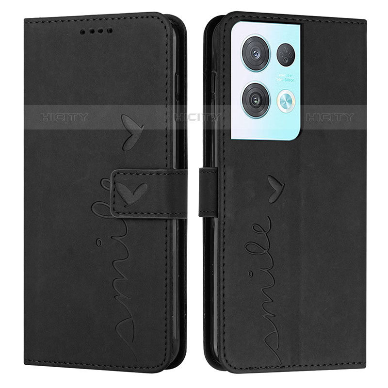 Coque Portefeuille Livre Cuir Etui Clapet Y03X pour Oppo Reno8 Pro 5G Noir Plus