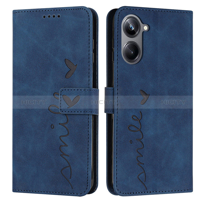 Coque Portefeuille Livre Cuir Etui Clapet Y03X pour Realme 10 4G Bleu Plus