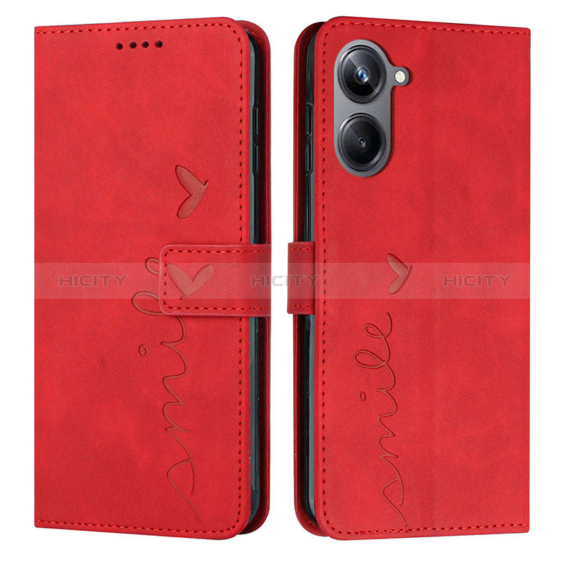 Coque Portefeuille Livre Cuir Etui Clapet Y03X pour Realme 10 Pro 5G Rouge Plus