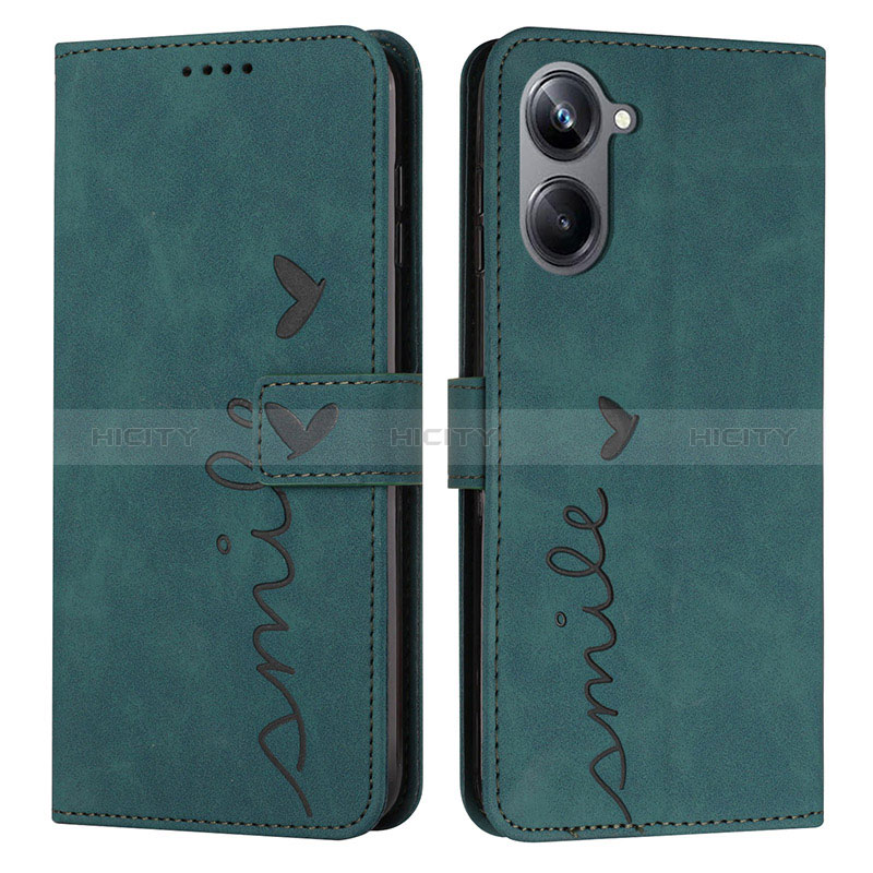 Coque Portefeuille Livre Cuir Etui Clapet Y03X pour Realme 10 Pro 5G Vert Plus