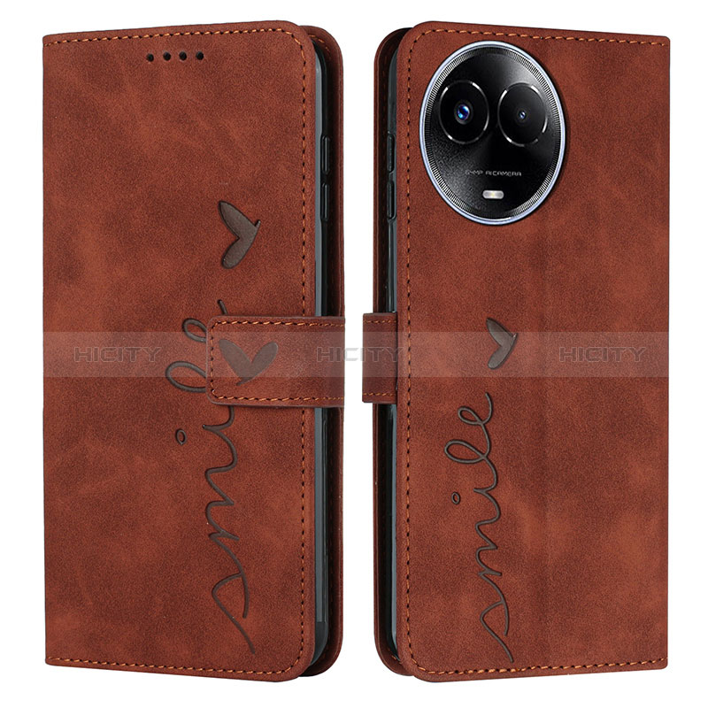 Coque Portefeuille Livre Cuir Etui Clapet Y03X pour Realme 11 5G Marron Plus