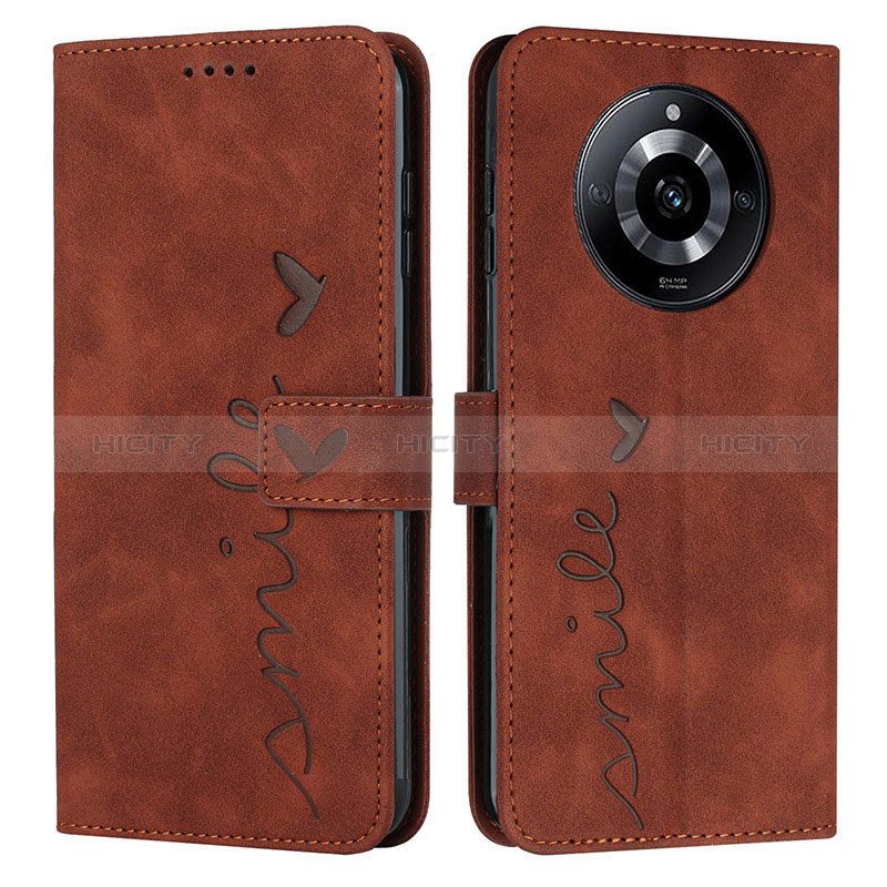 Coque Portefeuille Livre Cuir Etui Clapet Y03X pour Realme 11 Pro 5G Marron Plus