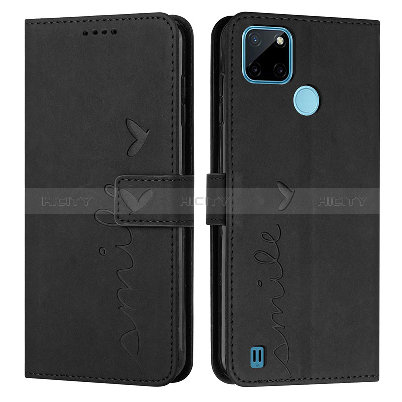 Coque Portefeuille Livre Cuir Etui Clapet Y03X pour Realme C25Y India Noir Plus