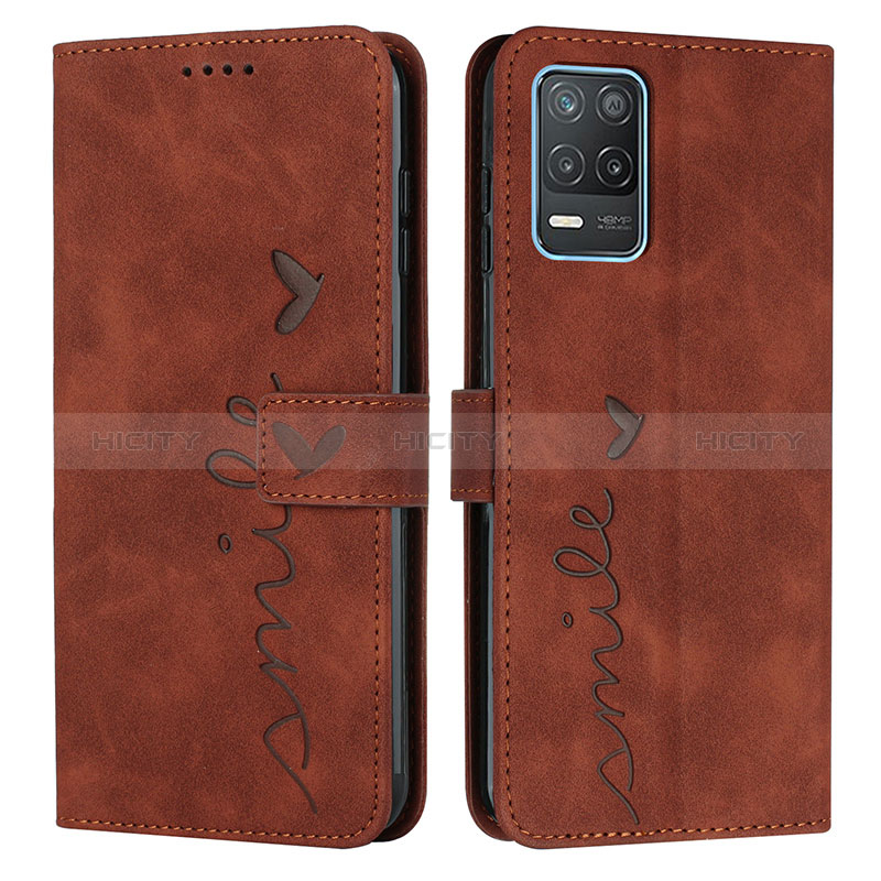 Coque Portefeuille Livre Cuir Etui Clapet Y03X pour Realme Narzo 30 5G Marron Plus