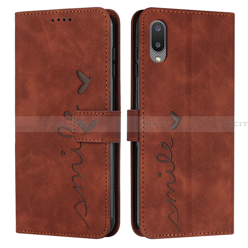 Coque Portefeuille Livre Cuir Etui Clapet Y03X pour Samsung Galaxy A02 Marron Plus