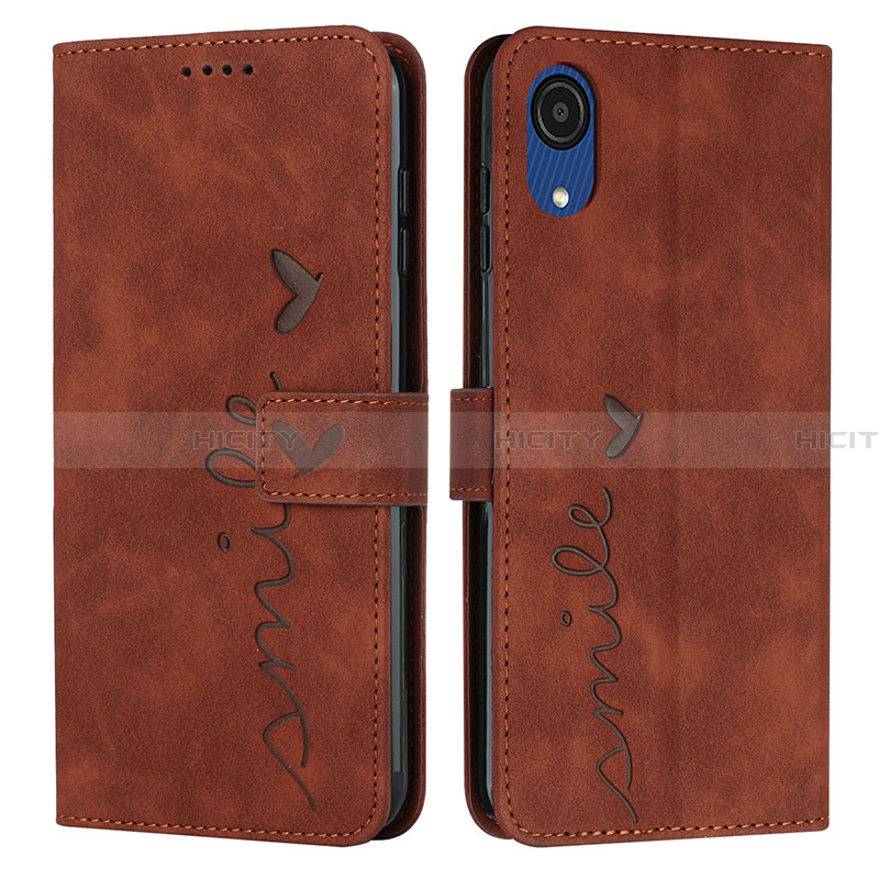 Coque Portefeuille Livre Cuir Etui Clapet Y03X pour Samsung Galaxy A03 Core Marron Plus