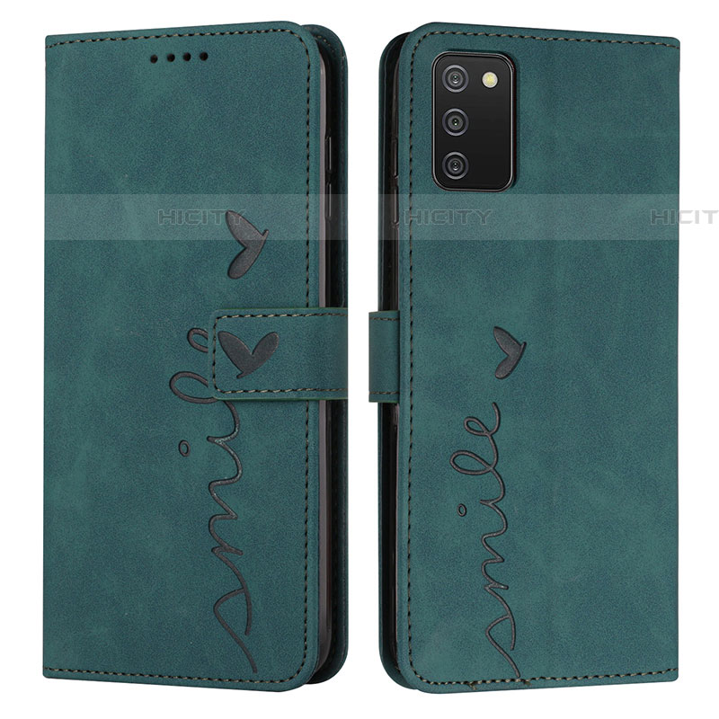 Coque Portefeuille Livre Cuir Etui Clapet Y03X pour Samsung Galaxy A03s Vert Plus