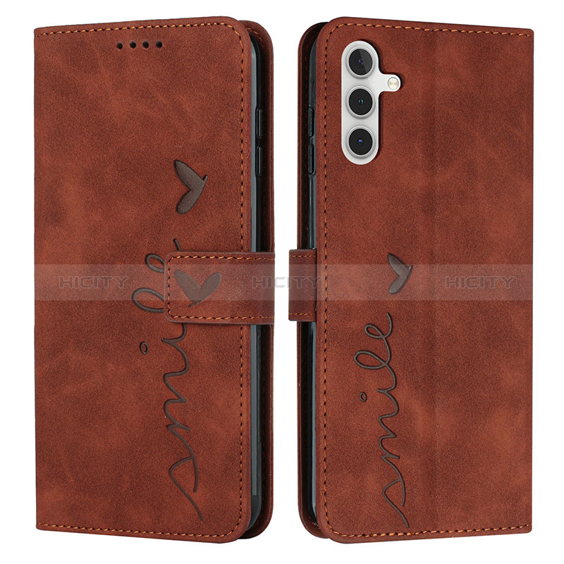 Coque Portefeuille Livre Cuir Etui Clapet Y03X pour Samsung Galaxy A04s Marron Plus