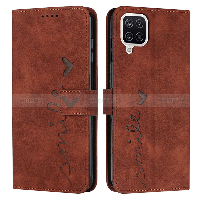 Coque Portefeuille Livre Cuir Etui Clapet Y03X pour Samsung Galaxy A12 5G Marron Plus