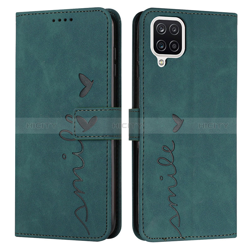 Coque Portefeuille Livre Cuir Etui Clapet Y03X pour Samsung Galaxy A12 Nacho Vert Plus