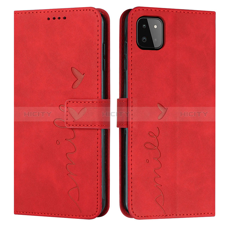 Coque Portefeuille Livre Cuir Etui Clapet Y03X pour Samsung Galaxy A22s 5G Rouge Plus