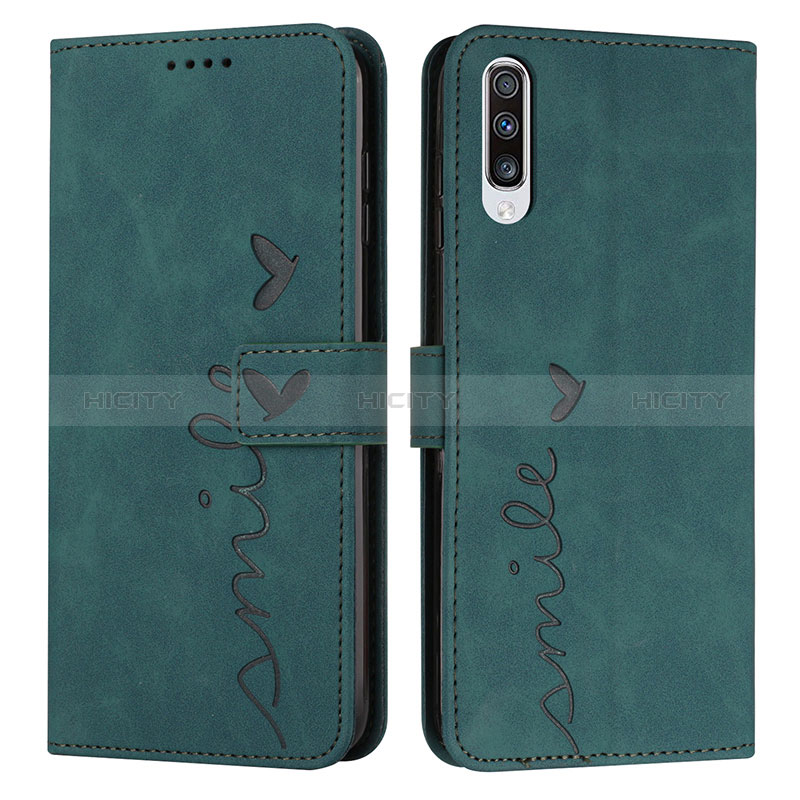 Coque Portefeuille Livre Cuir Etui Clapet Y03X pour Samsung Galaxy A30S Vert Plus