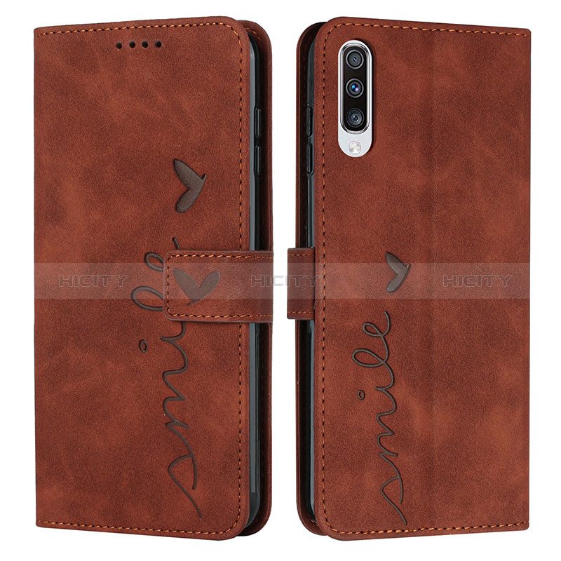 Coque Portefeuille Livre Cuir Etui Clapet Y03X pour Samsung Galaxy A50S Marron Plus