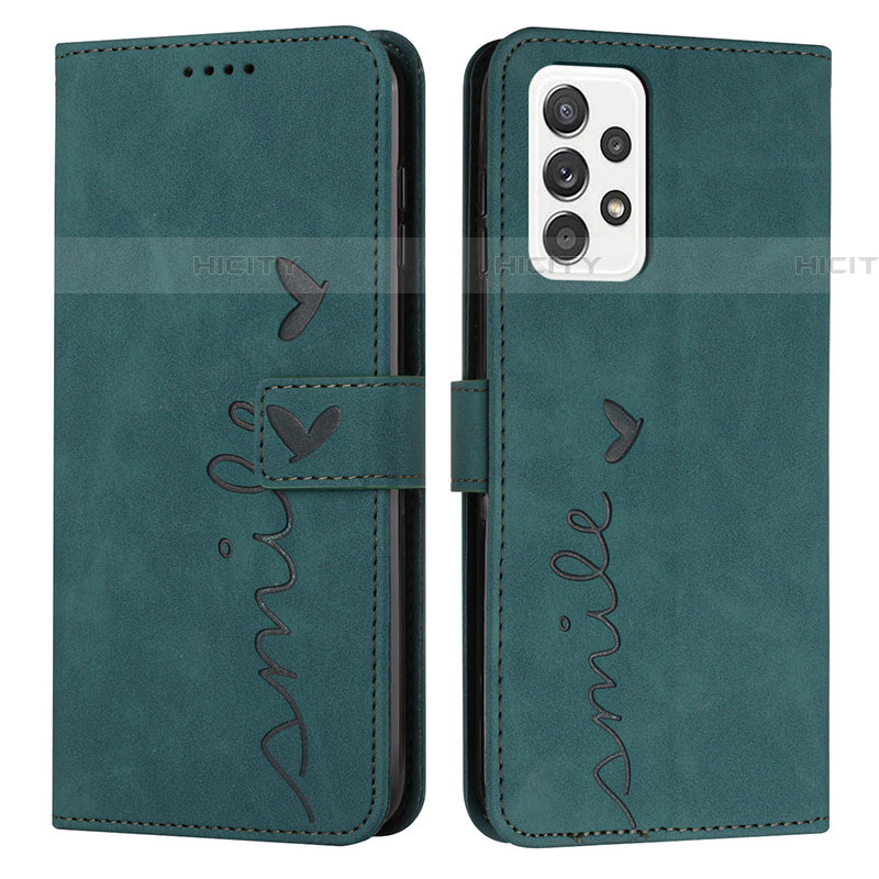 Coque Portefeuille Livre Cuir Etui Clapet Y03X pour Samsung Galaxy A52 5G Vert Plus