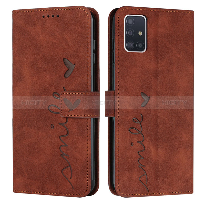 Coque Portefeuille Livre Cuir Etui Clapet Y03X pour Samsung Galaxy A71 5G Marron Plus