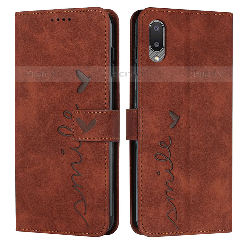 Coque Portefeuille Livre Cuir Etui Clapet Y03X pour Samsung Galaxy M02 Marron Plus