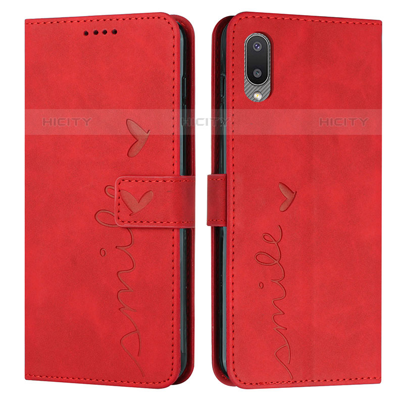 Coque Portefeuille Livre Cuir Etui Clapet Y03X pour Samsung Galaxy M02 Rouge Plus
