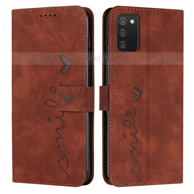 Coque Portefeuille Livre Cuir Etui Clapet Y03X pour Samsung Galaxy M02s Marron Plus