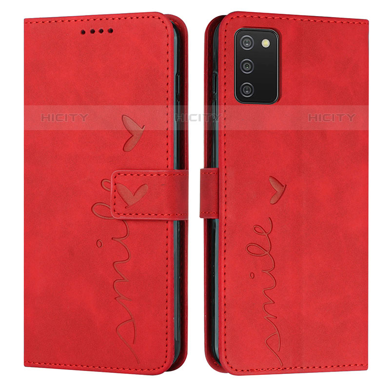 Coque Portefeuille Livre Cuir Etui Clapet Y03X pour Samsung Galaxy M02s Rouge Plus