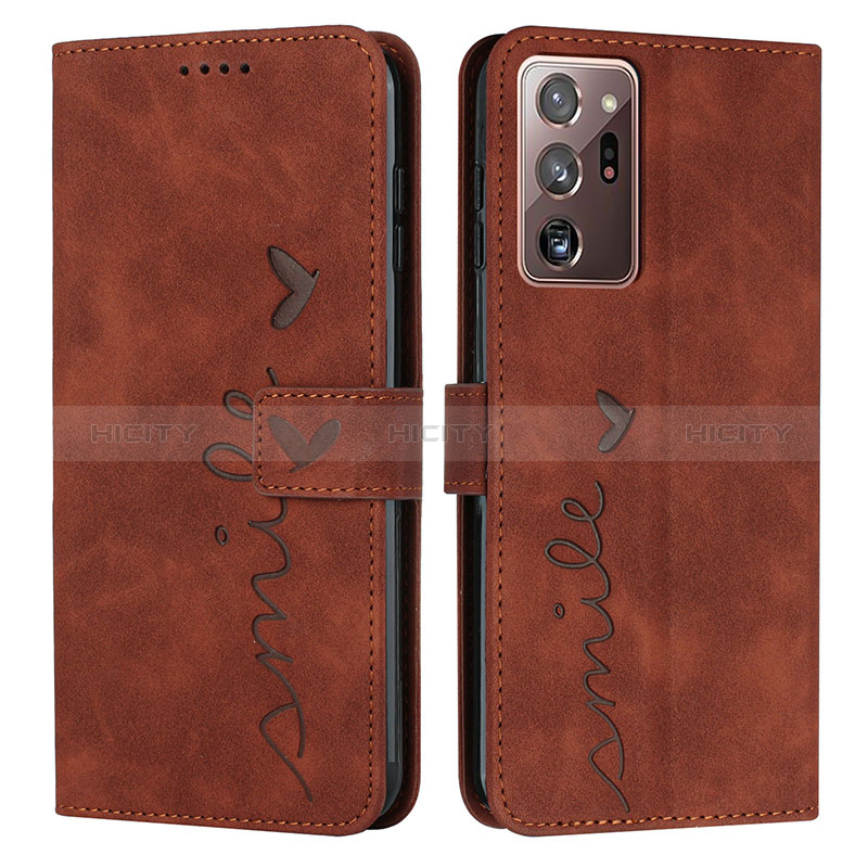 Coque Portefeuille Livre Cuir Etui Clapet Y03X pour Samsung Galaxy Note 20 Ultra 5G Marron Plus