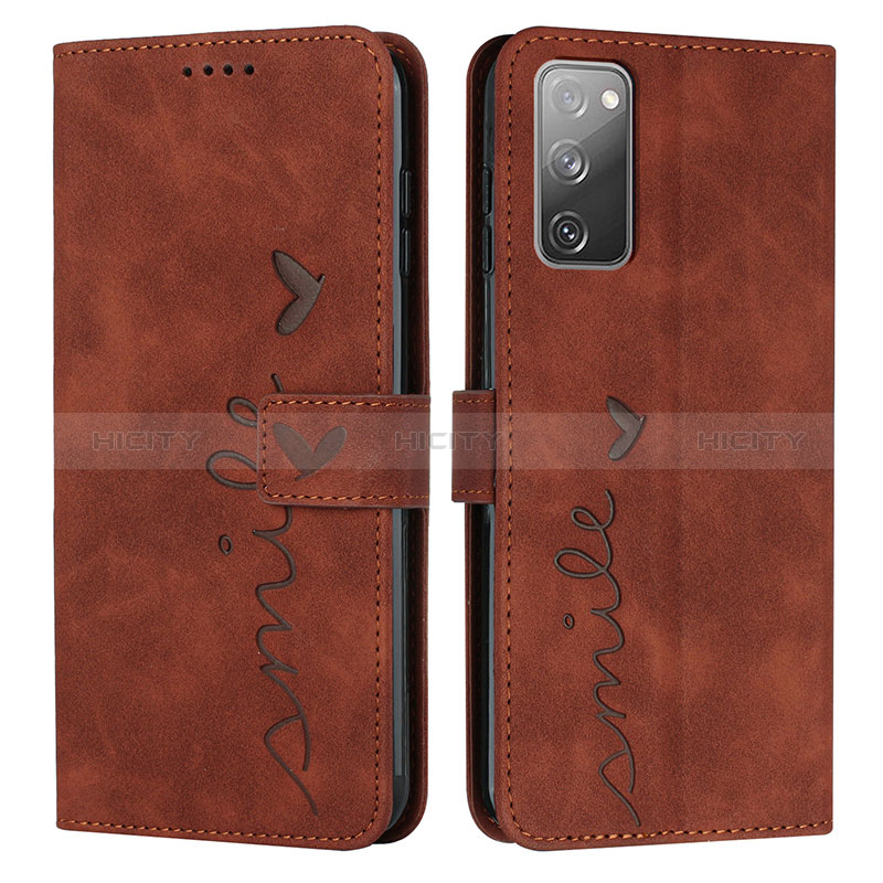 Coque Portefeuille Livre Cuir Etui Clapet Y03X pour Samsung Galaxy S20 FE (2022) 5G Marron Plus