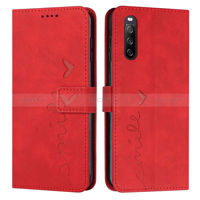 Coque Portefeuille Livre Cuir Etui Clapet Y03X pour Sony Xperia 10 IV SOG07 Rouge Plus