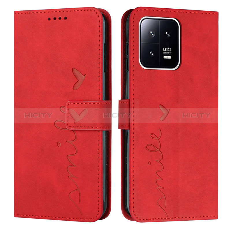 Coque Portefeuille Livre Cuir Etui Clapet Y03X pour Xiaomi Mi 13 5G Rouge Plus