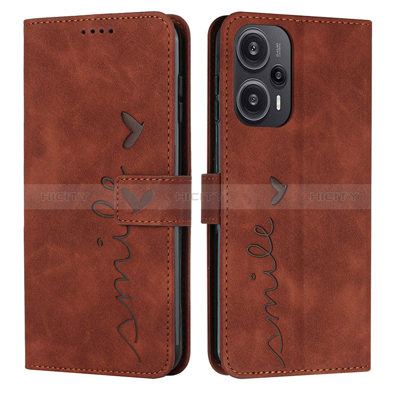 Coque Portefeuille Livre Cuir Etui Clapet Y03X pour Xiaomi Poco F5 5G Marron Plus