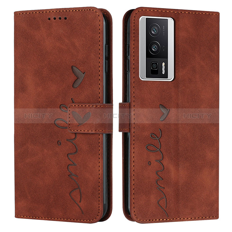 Coque Portefeuille Livre Cuir Etui Clapet Y03X pour Xiaomi Poco F5 Pro 5G Marron Plus