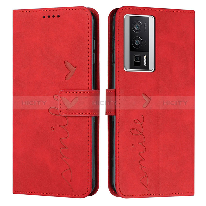 Coque Portefeuille Livre Cuir Etui Clapet Y03X pour Xiaomi Poco F5 Pro 5G Rouge Plus