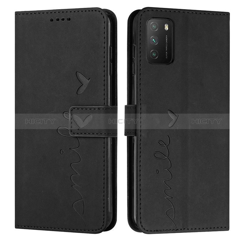 Coque Portefeuille Livre Cuir Etui Clapet Y03X pour Xiaomi Poco M3 Noir Plus