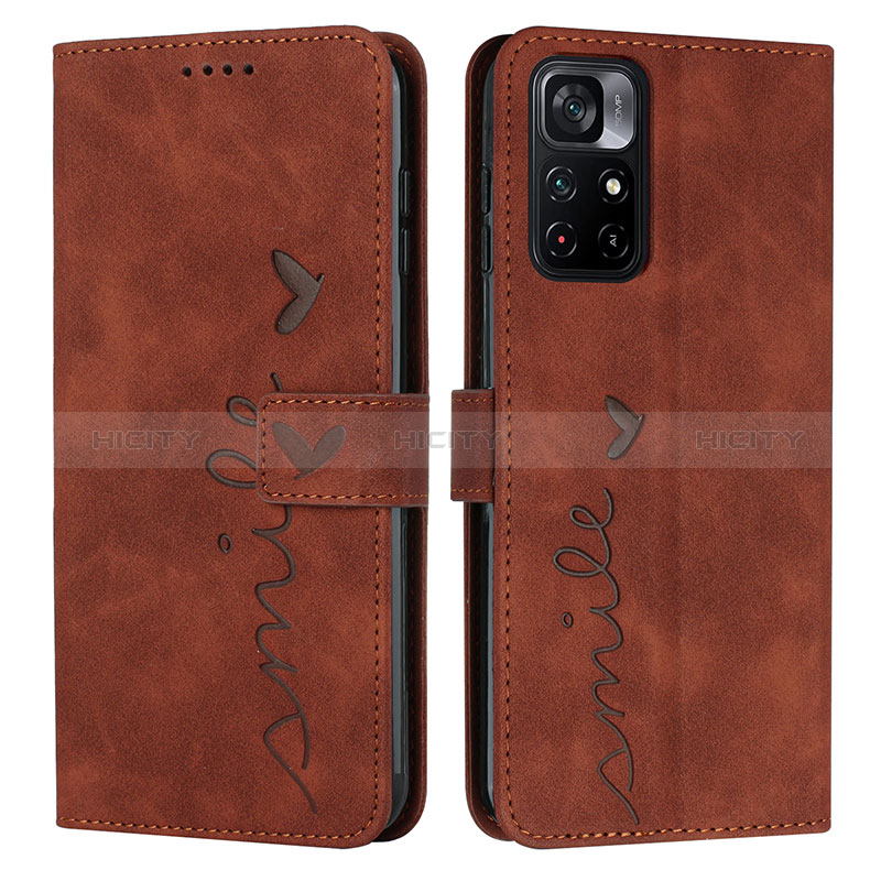 Coque Portefeuille Livre Cuir Etui Clapet Y03X pour Xiaomi Poco M4 Pro 5G Marron Plus