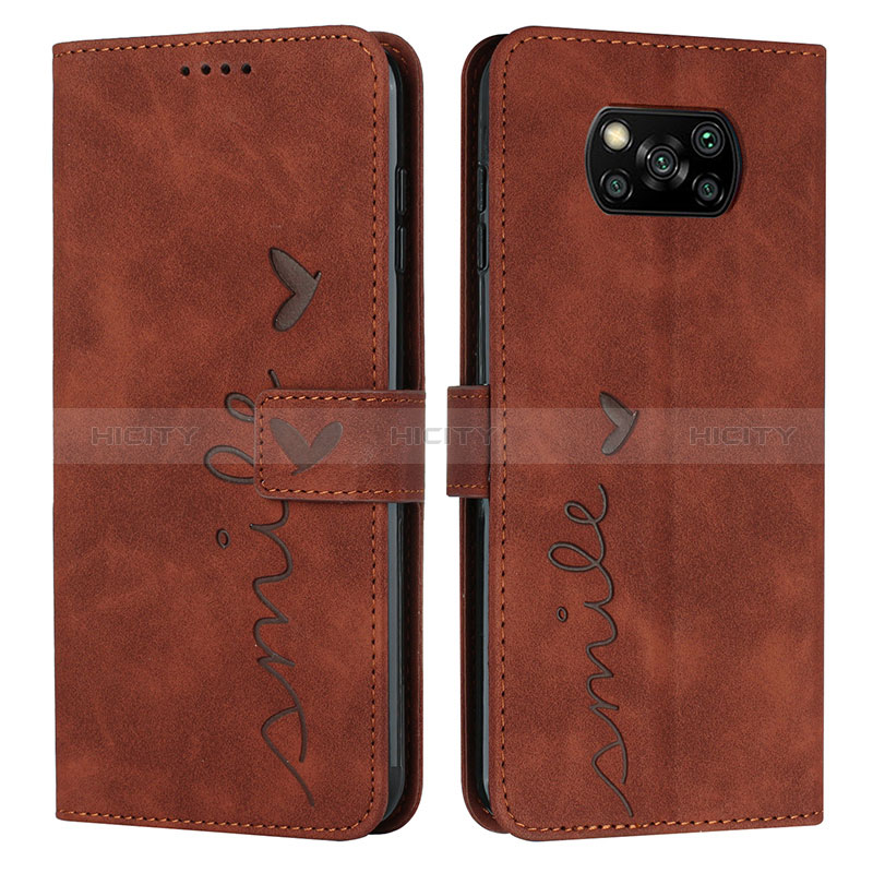 Coque Portefeuille Livre Cuir Etui Clapet Y03X pour Xiaomi Poco X3 NFC Marron Plus