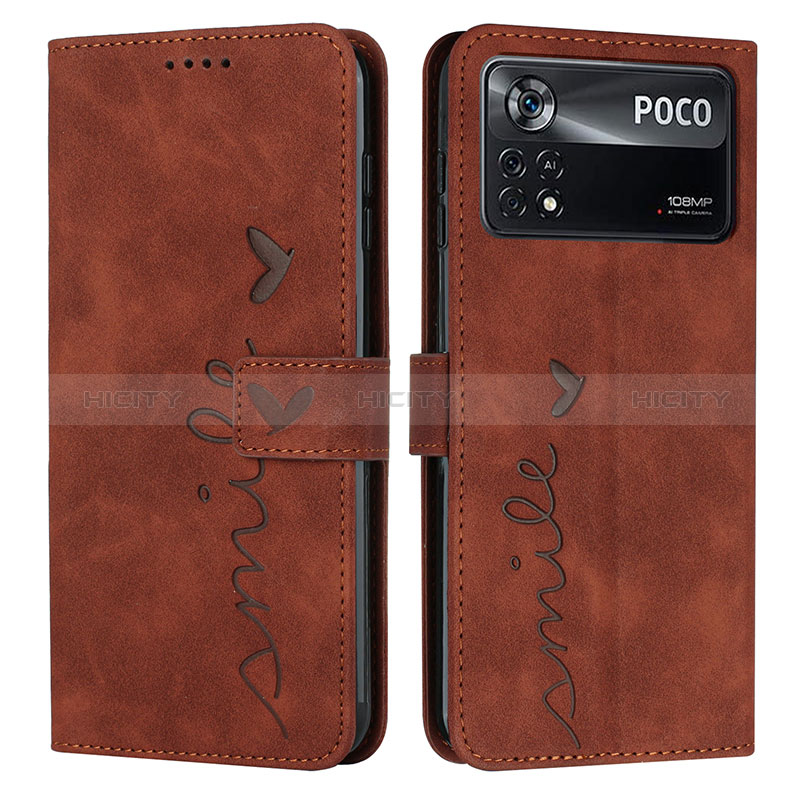 Coque Portefeuille Livre Cuir Etui Clapet Y03X pour Xiaomi Poco X4 Pro 5G Marron Plus