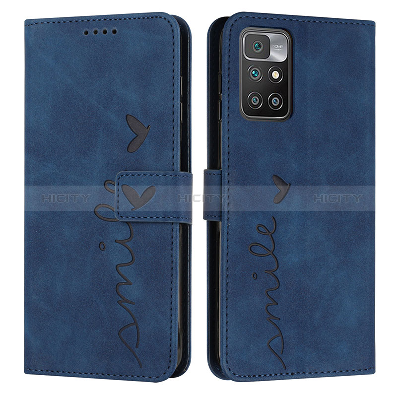 Coque Portefeuille Livre Cuir Etui Clapet Y03X pour Xiaomi Redmi 10 (2022) Bleu Plus